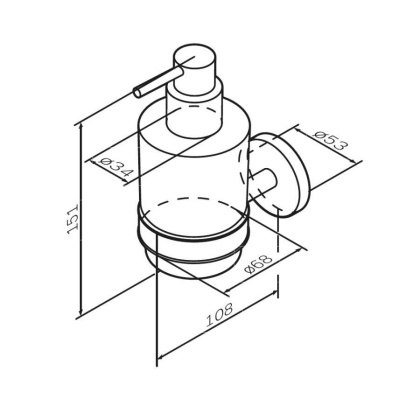 Стеклянный диспенсер для жидкого мыла с настенным держателем, 15,1х6,8х10,8 см, цвет розовое золото A85A36944