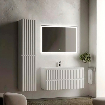 Тумба подвесная SANCOS Snob R 995х445х500, c двумя ящиками оснащенными доводчиками, Bianco, арт.SNR100W