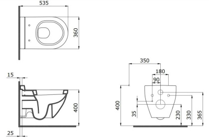 Чаша унитаза подвесного Bocchi Taormina Arch 1012-005-0129 черная Чаша унитаза подвесного Bocchi Taormina Arch 1012-005-0129 черная
