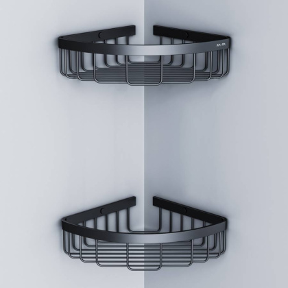 Корзина для душа Sense L угловая двухъярусная, 5,9х30х23 см, черная, A7452222