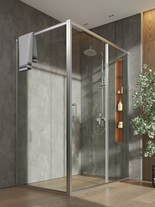 Душевой уголок Orange E23-14090TCR без поддона 140х90, стекло прозрачное Душевой уголок Orange E23-14090TCR без поддона 140х90, стекло прозрачное