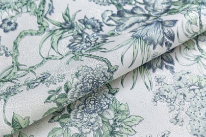 Обои виниловые Азулежу мотив, светло-голубой