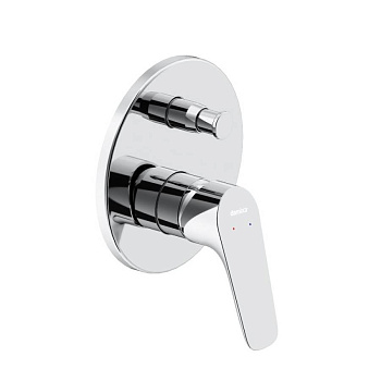 777100000 Jupiter, Смеситель монтируемый в стену ванной - душевой, Хром