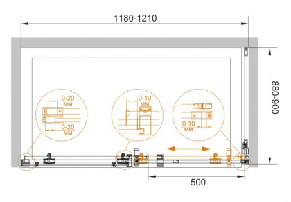 STYLUS-O-M-AH-1-120/90-C-Cr Душевой уголок