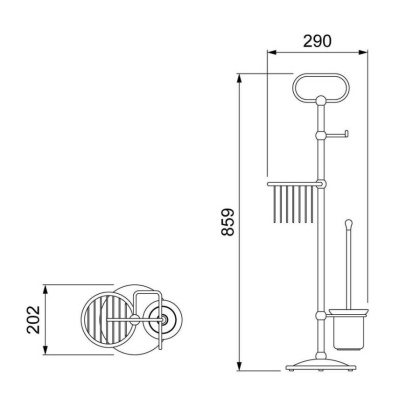 Стойка в ванную комнату Timo Nelson 160185/02 антик