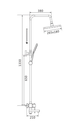 Душевая система Shevanik, латунь S9536 хром
