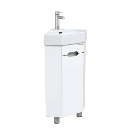 Тумба Onika Айленд 35 напольная, белая, угловая (ум. Line)