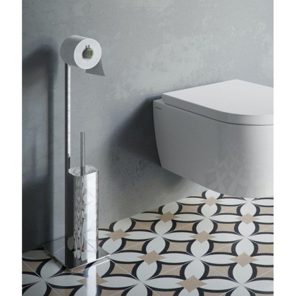 Ершик напольный с бумагодержателем EXCELLENT Riko (хром)