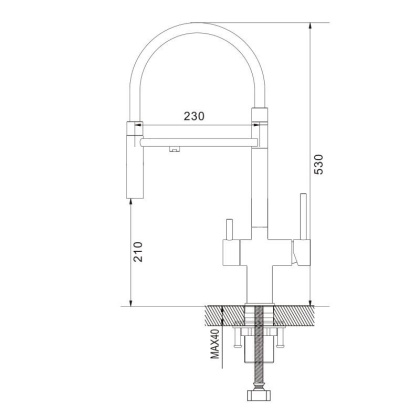 Смеситель для кухни с гибким изливом Shevanik S178 S178G