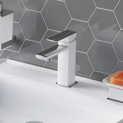 Смеситель для умывальника EXCELLENT Pride AREX.4001WH (хром/белый) Смеситель для умывальника EXCELLENT Pride AREX.4001WH (хром/белый)