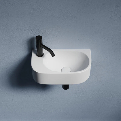 Умывальник подвесной прямоугольный (чаша справа, отверстие под смеситель слева) Element 409*224*110мм Умывальник подвесной прямоугольный (чаша справа, отверстие под смеситель слева) Element 409*224*110мм