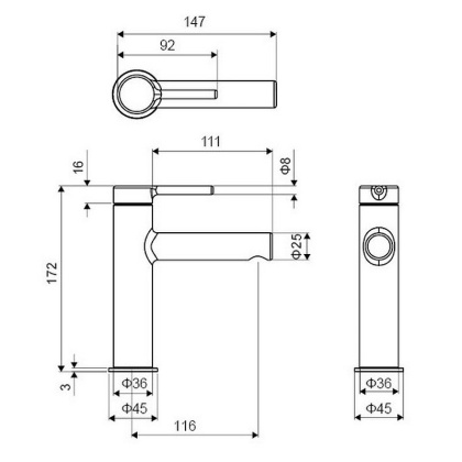 Смеситель для умывальника EXCELLENT Pi AREX.1201WH (белый мат)