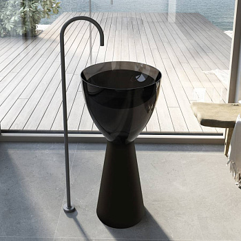 Раковина отдельностоящая прозрачная ABBER AT2703Onyx-Black черный/черный матовый Раковина отдельностоящая прозрачная ABBER AT2703Onyx-Black черный/черный матовый
