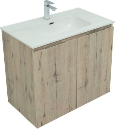 Тумба под раковину Aquanet Алвита New 80 2 дверцы, дуб веллингтон белый