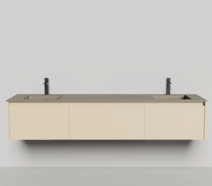 Подвесная тумба Domino 2000, эмаль, для двух встраиваемых раковин, гладкий фасад