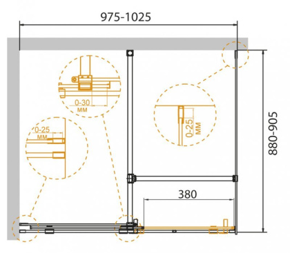 STREAM-AH-1-100/100-C-Cr Душевой уголок