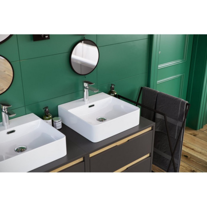 Тумба под накладную раковину EXCELLENT Tuto 60 см (серый/дуб), 2 ящика