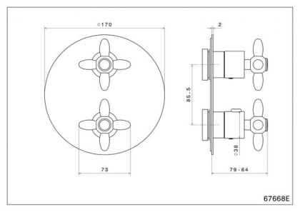 Встраиваемый термостатический смеситель для душа MUSE с регулировкой температуры, потертая бронза Встраиваемый термостатический смеситель для душа MUSE с регулировкой температуры, потертая бронза
