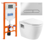 Комплект 3 в 1 Унитаз подвесной с сиденьем BelBagno LOTO BB070CHR/SC + Система инсталляции для унитазов BelBagno BB002-80  с кнопкой смыва BB005-PR-CH