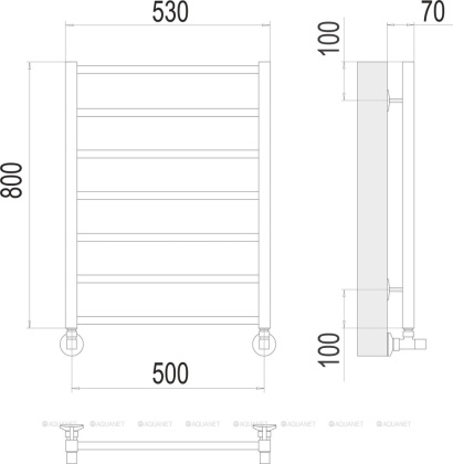 Полотенцесушитель Terminus Контур П7 500х800