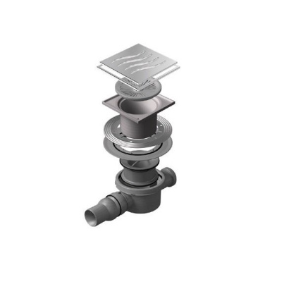 13000080 Точечный трап 150х150 мм Confluo Standard Tide 3 Mask, металл с перфорацией Tide (Волна), с рамкой Исполнение: Хром 