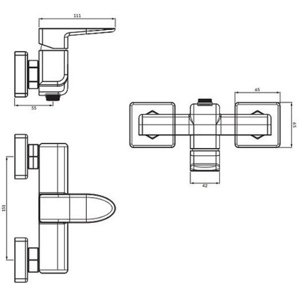 Смеситель для душа OMNIRES SLIDE SL7740CR (хром)