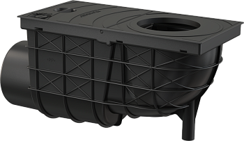 Ливнеотвод 300×155/110 мм, сток – боковой, черный