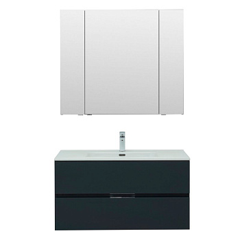 Мебель для ванной Aquanet Алвита New 100 2 ящика, антрацит