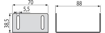 Перемычка для дренажных желобов 75 мм, оцинкованная сталь