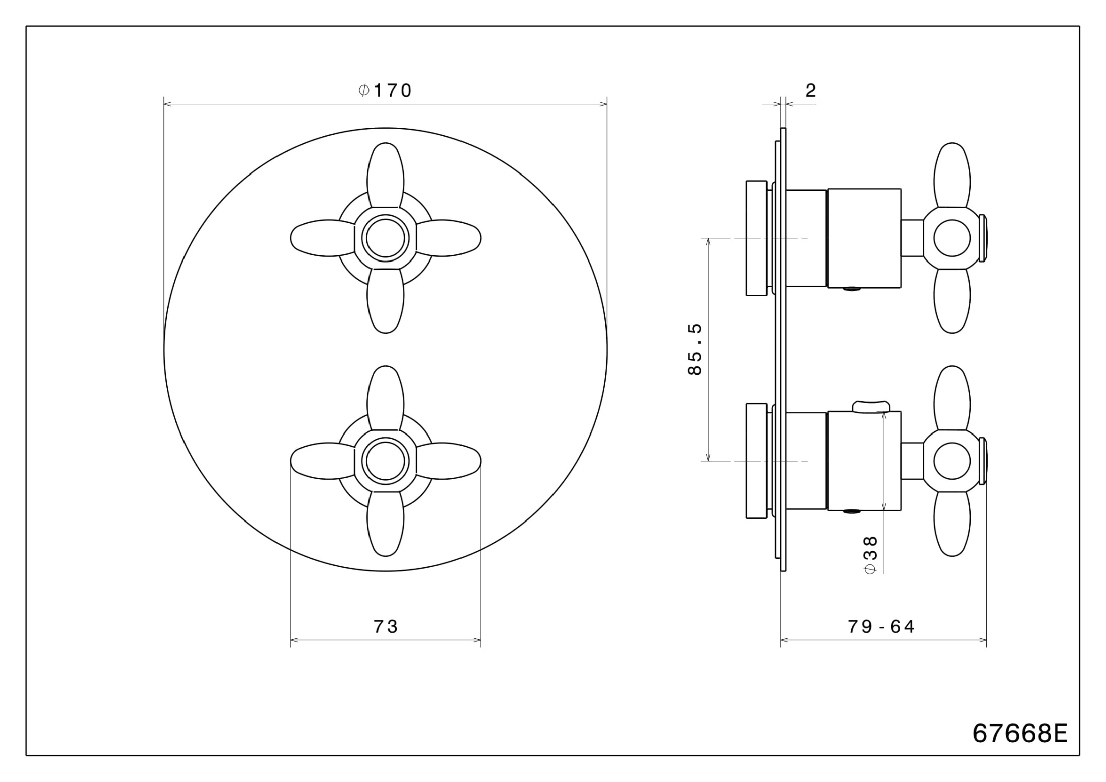 Встраиваемый термостатический смеситель для душа MUSE с регулировкой температуры, потертая бронза