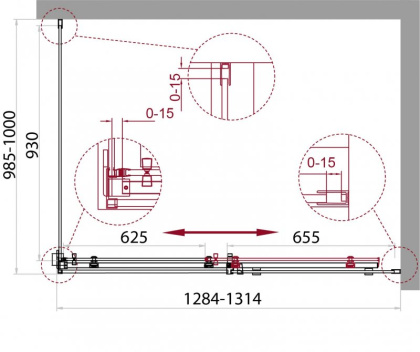ACQUA-AH-1-150/90-C-Cr Душевой уголок