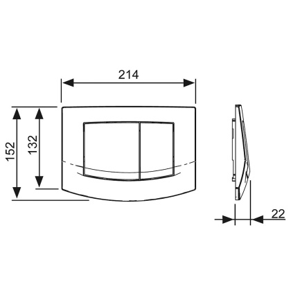 Панель смыва унитаза TECEambia для двойной системы смыва