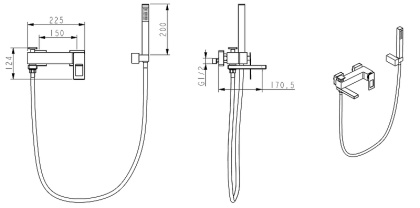 Смеситель Q для ванны WhiteUW Смеситель Q для ванны WhiteUW