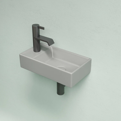 Умывальник подвесной прямоугольный (чаша справа, отверстие под смеситель слева) цвет антрацит матовый Element 407*217*100