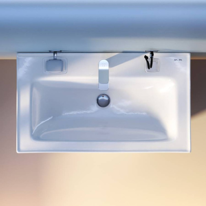 M85AWCC0802WG64 X-Joy, Раковина мебельная, керамическая, 80 см, встроенная, цвет: Белый, глянец