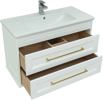 Тумба под раковину Aquanet Бостон 100 белый матовый