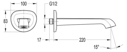 LIBERTY-F-SC-01 Излив для ванны, хром LIBERTY-F-SC-01 Излив для ванны, хром