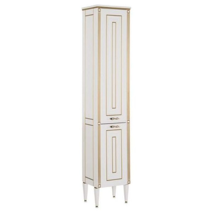 Шкаф-пенал для ванной Aquanet Паола 40 белый/золото