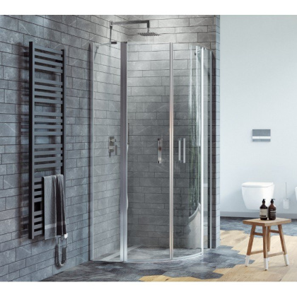 Душевое ограждение EXCELLENT Mazo 100х100 полукруг (хром)