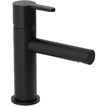 LEAF-LSM1-NOP Смеситель для раковины однорычажный, с донным клапаном, исполнение черный матовый