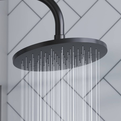 977770300 Jupiter, ДС с ванно-душевым смесителем-полкой и гиг.душем, Черный