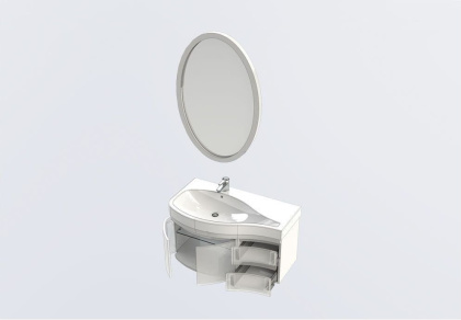 Мебель для ванной Aquanet Сопрано 95 L белый (2 дверцы 2 ящика)