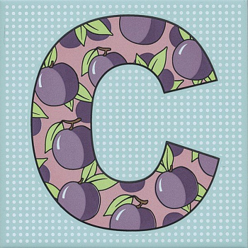 Керамический декор HGD\A544\5185 Сад-огород фиолетовый (20см*20см*6,9мм) (10шт/0,4м2) Слива, шт