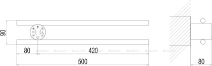 Полотенцесушитель Terminus Полка Электро П2 КРУГ 500х90 Полотенцесушитель Terminus Полка Электро П2 КРУГ 500х90