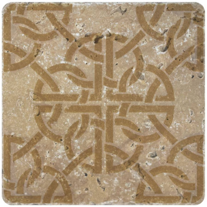 Натуральный травертин, ORNAMENT №4 10x10, Toscana Натуральный травертин, ORNAMENT №4 10x10, Toscana