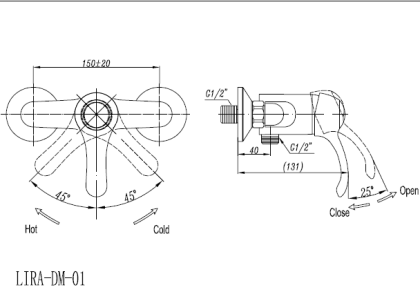 LIRA-C-DM-01 Смеситель для душа, хром LIRA-C-DM-01 Смеситель для душа, хром