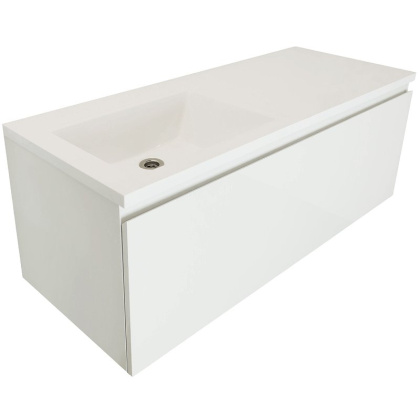 Комплект мебели Dallas Luxe 1300х482 левосторонний подвесной 1 ящик (ШхГхВ) 1292х476х430