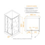 Душевой уголок  90*90*185 RGW CL-35-B Квадрат/Чёрный/Прозрачное/6 мм