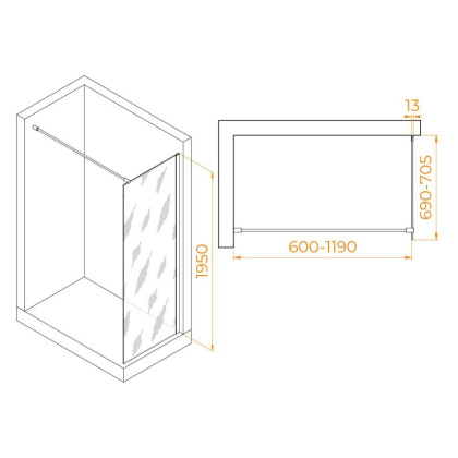 Душевая перегородка RGW WA-010B, RGW 351001007-14