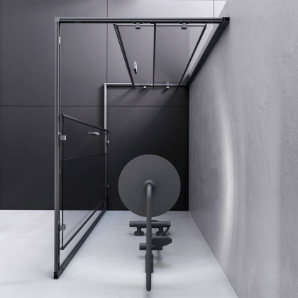 W93G-404-120280-BT Gem S Twin Slide 120x80. Душевое ограждение,120x80, профиль Черный мат., стекло п